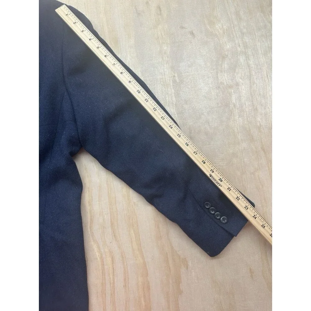 LORO PIANA NORDSTROM Navy Blue 100% Worsted‎ Camel Hair 2 Button Blazer Sz 46R